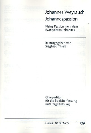 Kleine Passion Nach Johannes (WEYRAUCH JOHANNES)