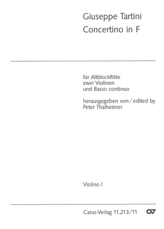 Concertino In F Für Blockflöte Und Streicher (TARTINI GIUSEPPE)