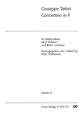 Concertino In F Für Blockflöte Und Streicher (TARTINI GIUSEPPE)