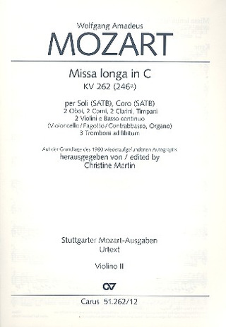 Missa Longa In C (MOZART WOLFGANG AMADEUS)