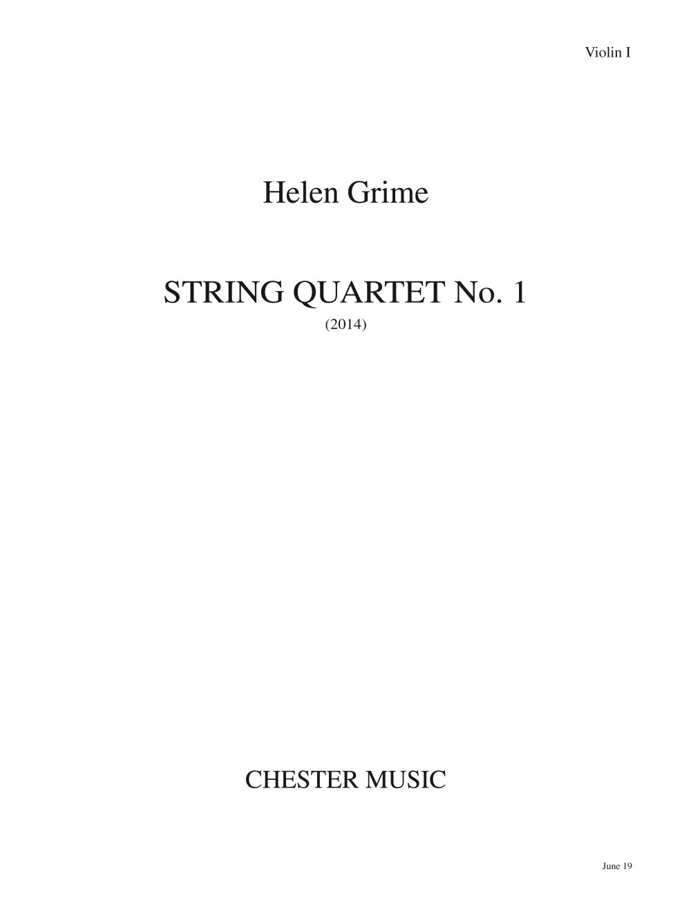 String Quartet No.1 Parts (GRIME HELEN)
