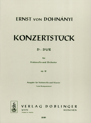 Konzertstück D-Dur Op. 12 F. Violoncello Und Orchester Op. 12