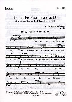 Deutsche Festmesse In D, Op. 25 Op. 25 (MULLER ALOIS MARIA)