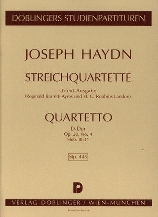 Streichquartett D-Dur Op. 20 / 4 Op. 20/4