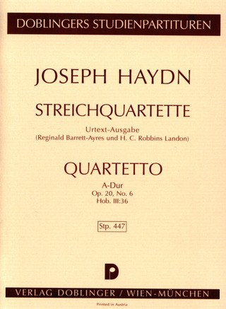 Streichquartett A-Dur Op. 20 / 6 Op. 20/6