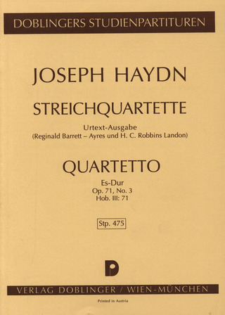 Streichquartett Es-Dur Op. 71 / 3 Op. 71/3