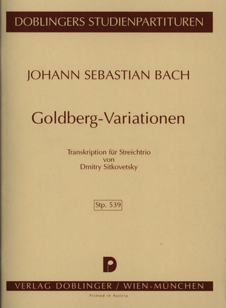 Goldberg-Variationen Bwv 988 - Bwv 988, Für Streichtrio