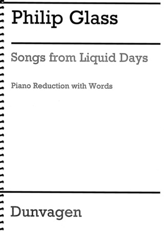 Glass Philip Songs From Liquid Days Piano Red. With Words