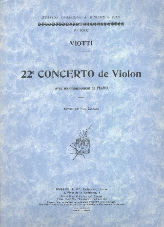 Concerto N 22 Violon/Piano (VIOTTI GIOVANNI BATTISTA)