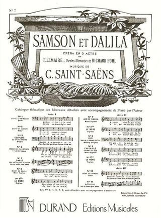 Samson Et Dalila N 7 Fr/All Mezzo Ton Original