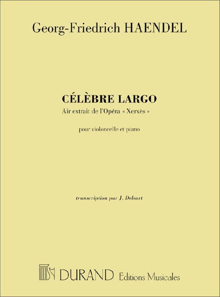 Largo Air Extrait De L'Opera Xerxes Transcription Pour Flûte Et Piano Par P. Taffanel