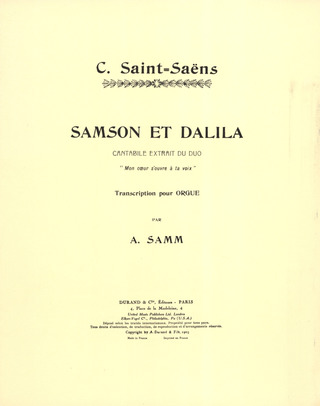 Cantabile Da Samson Et Dalila Orgue (A.Samm)