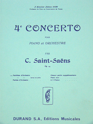 Concerto N 4 Op. 44 Piano Poche (SAINT-SAENS CAMILLE)