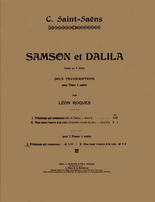 Samson Et Dalila N 6 2 Pianos