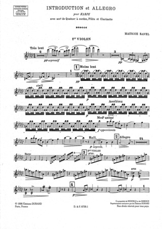 Introduction Et Allegro Partie De Violon 1 (RAVEL MAURICE)