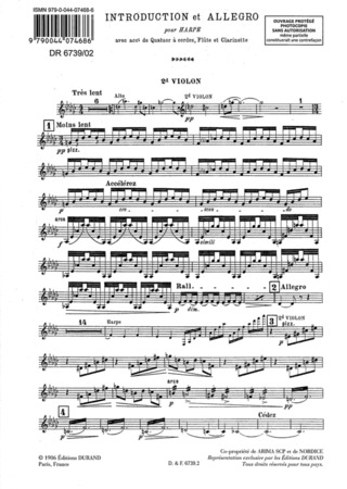 Introduction Et Allegro Partie De Violon 2 (RAVEL MAURICE)