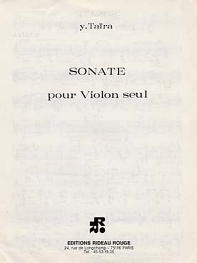 Sonate Pour Violon Seul (TAIRA YOSHIHISA)