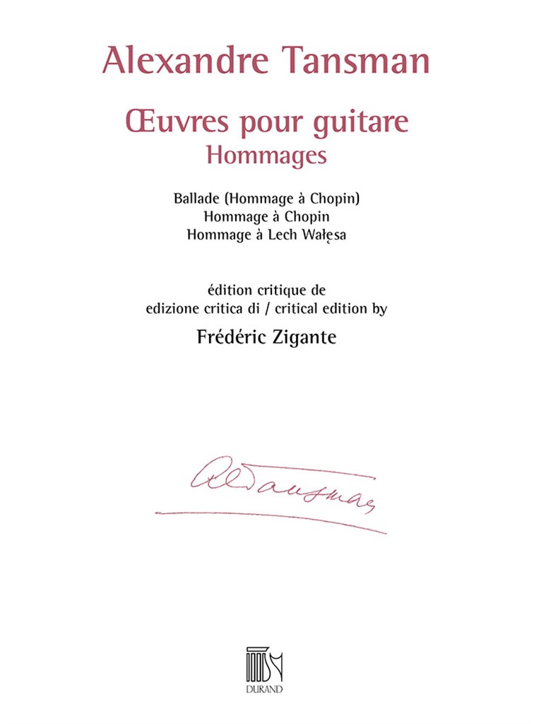 ?UVRES POUR GUITARE - HOMMAGES