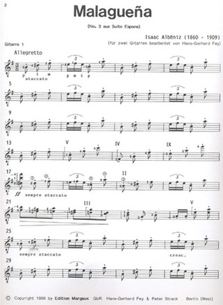 Malaguena, Suite Espana Op. 165 Vol.3
