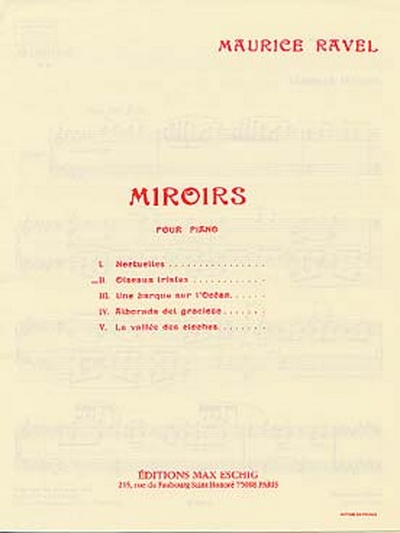 Oiseaux Tristes Piano (Miroirs N 2) (RAVEL MAURICE)