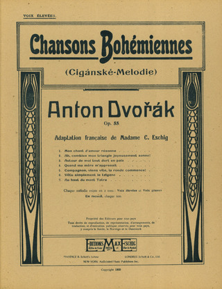 Chansons Bohemiennes Op. 55 Cht/Pno (Texte Fr. De C.Eschig)