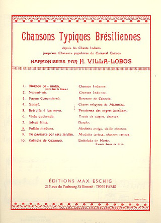 Chansons Typiques Bresilienne N 8 (Palada Madona)