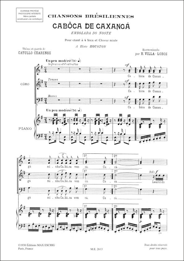 Chansons Typiques Bresilienne N 10 (Cabocla De Caxanga)