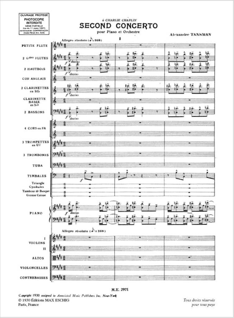 Concerto N. 2, Pour Piano Et Orchestre Poche (TANSMAN ALEXANDRE)