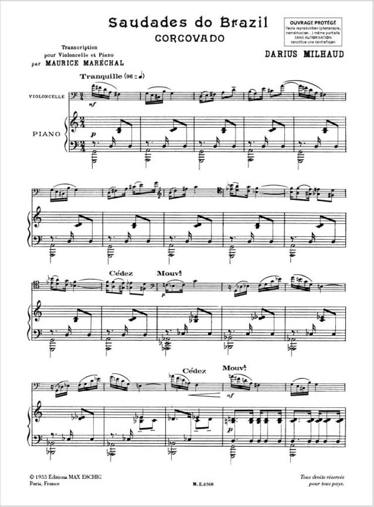 Corcovado Violoncelle/Piano