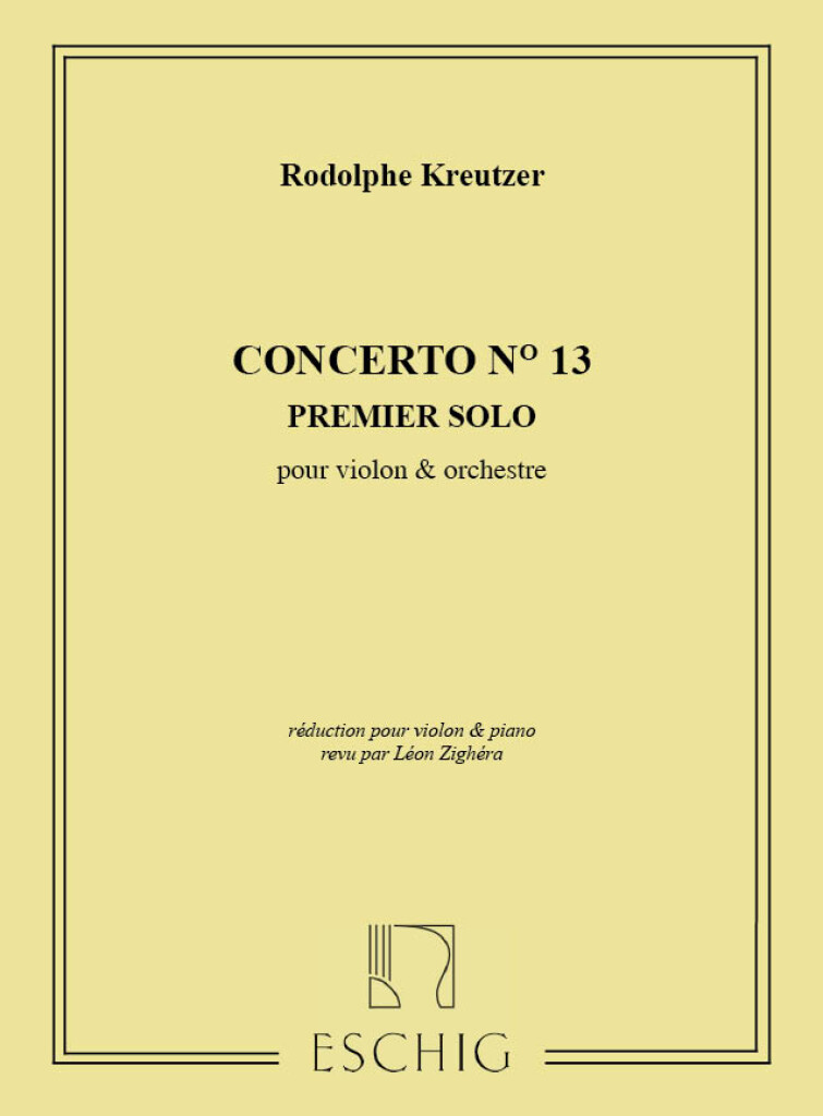 1er Solo Du 13ème Concerto, Reduction Pour Violon Et Piano