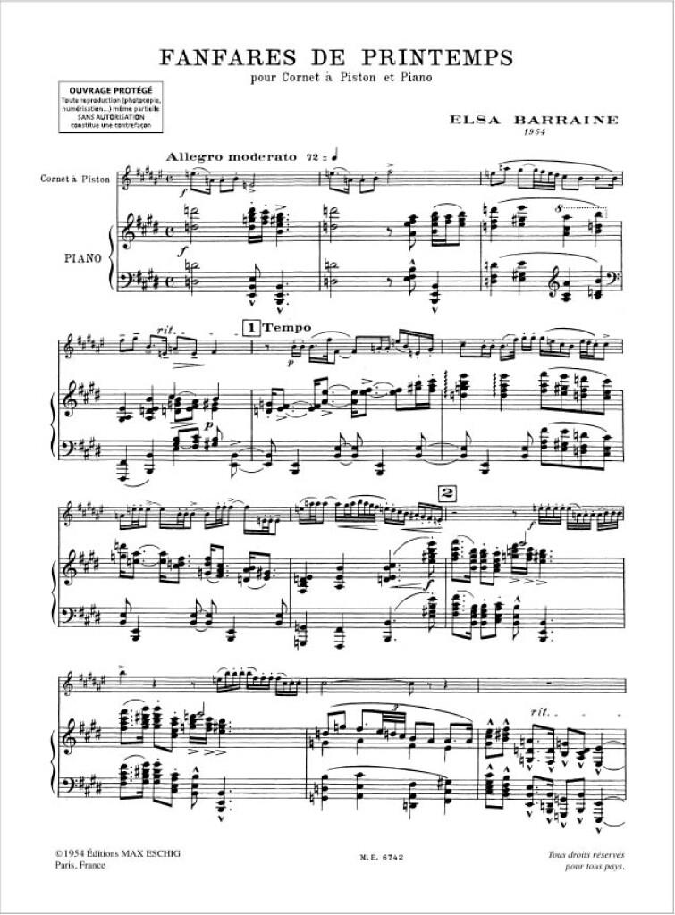 Fanfares De Printemps Trp/Piano (Cornet Sib Ou La