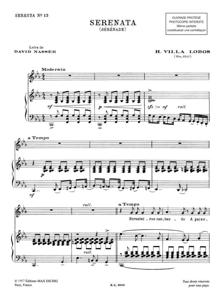 Villa-Lobos Serestas N 13 Cht/Piano