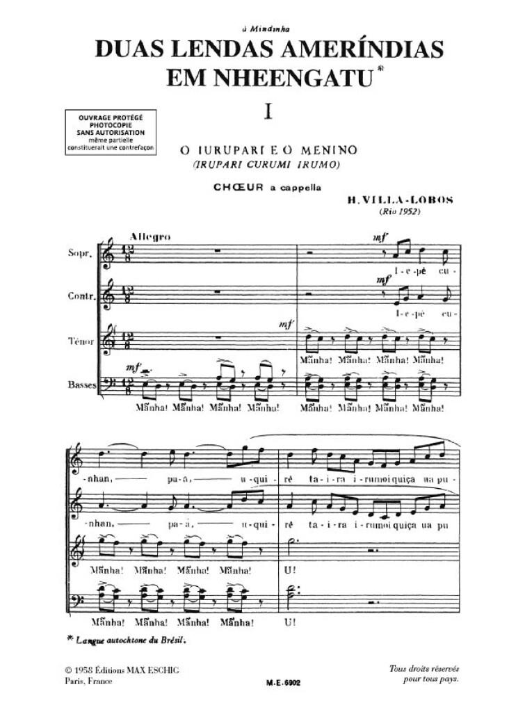 Villa-Lobos 2 Lendas Amerindias Choeur Mixte A Cappella (1952)