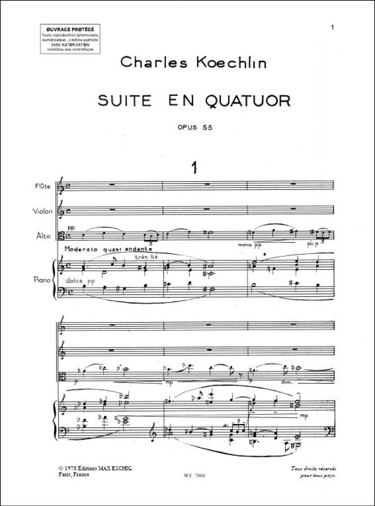 Suite En Quatuor, Op. 55 Pour Flûte, Violon, Alto Et Piano