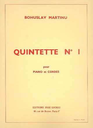 Quintette N 1 Complet Piano/Cordes (1933