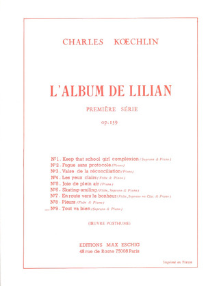 Album Lilian 1S N 9 Tout Va Bien Cht/Piano