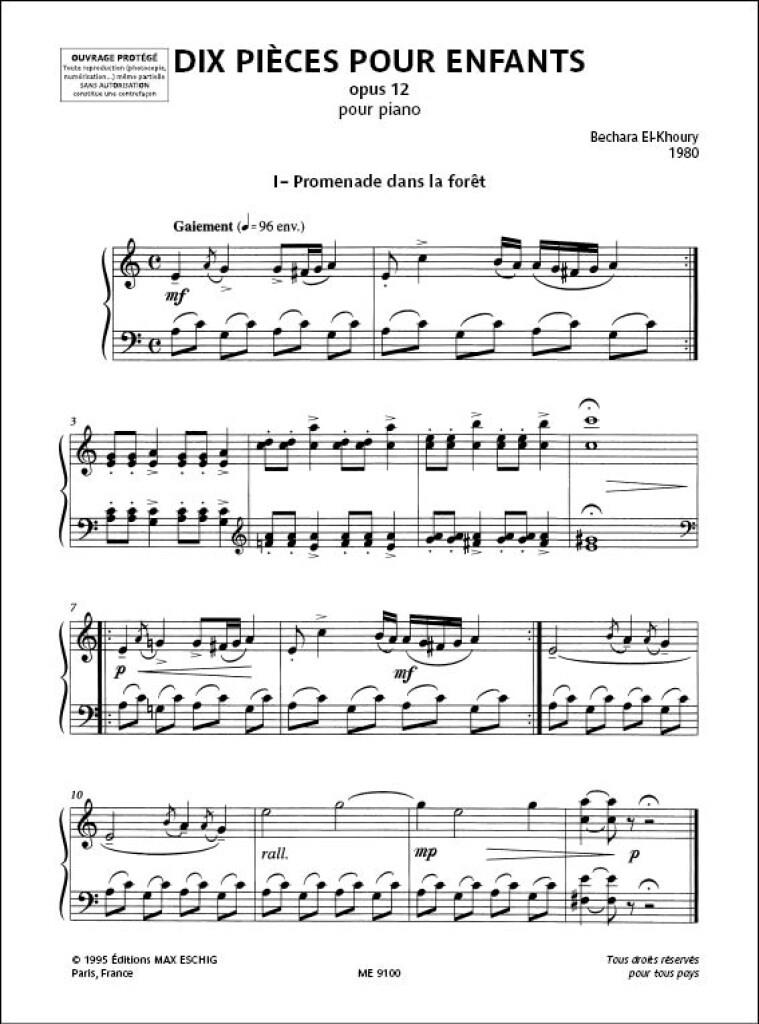10 Pieces Pieces Pour Enfants Op. 12 Piano