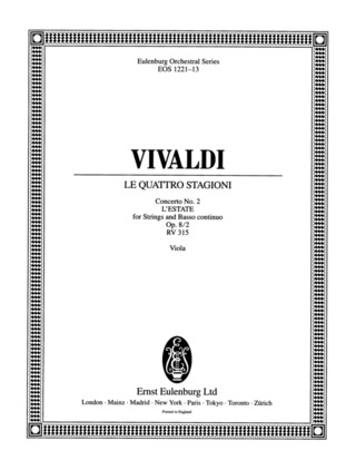 The Four Seasons Op. 8/2 Rv 315 / Pv 336 (Les quatre saisons) (VIVALDI ANTONIO)