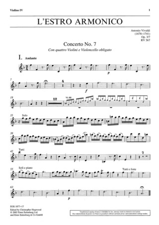 L'Estro Armonico Op. 3/7 Rv 567 / Pv 249