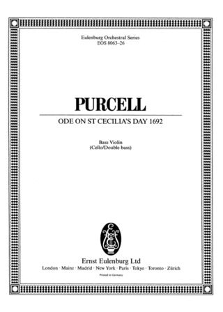 Ode On St. Cecilia's Day 1692 (PURCELL HENRY)