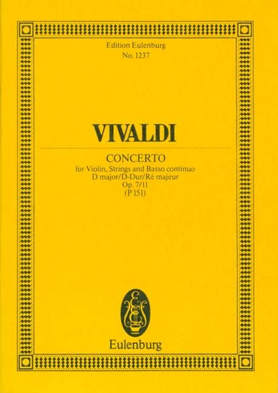 Concerto D Major Op. 7/11 Rv 208 / Pv 151 (VIVALDI ANTONIO)