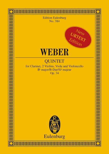 Quintet Bb Major Op. 34 Jv 182 - Wev P.11 (WEBER CARL MARIA VON)