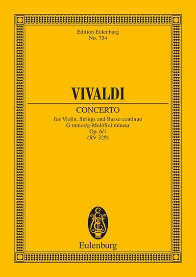 Concerto G Minor Op. 6/1 Rv 324 / Pv 329 (VIVALDI ANTONIO)