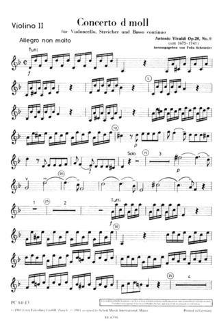 Concerto D Minor Op. 26/9 Rv 406/481 (VIVALDI ANTONIO)