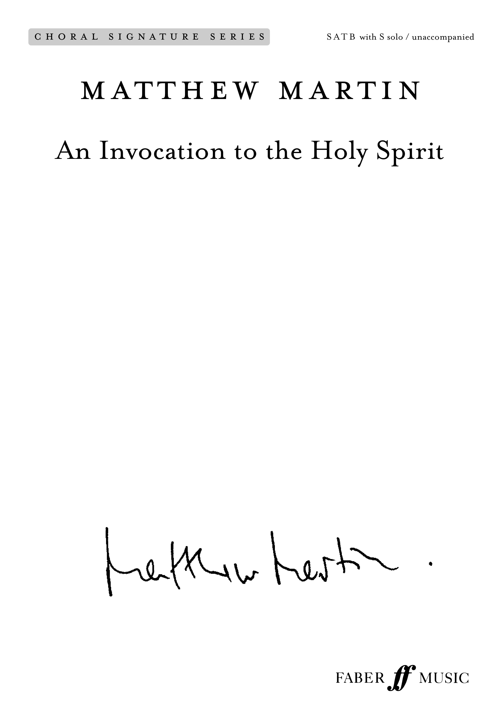 An Invocation to the Holy Spirit MARTIN MATTHEW LMI Partitions