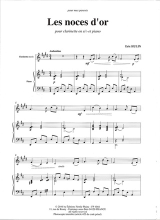 Les Noces D'Or (Clarinette Et Piano)