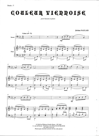 Couleur Viennoise (Basson Et Piano)