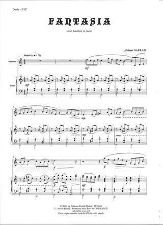 Fantasia (Hautbois Et Piano)