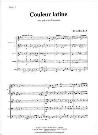 Couleur Latine (2 Trompettes, Cor, Treombone, Tuba)