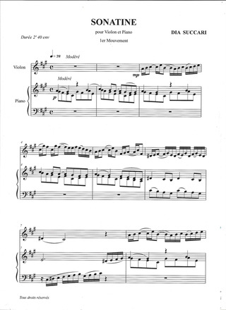 Sonatine Pour Violon Et Piano